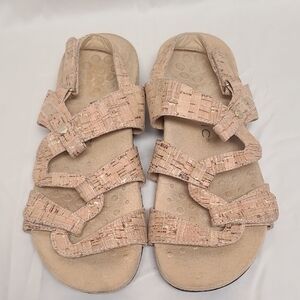 Vionic Amber Adjustable Cork Sandals - Gold Cork - Size 10